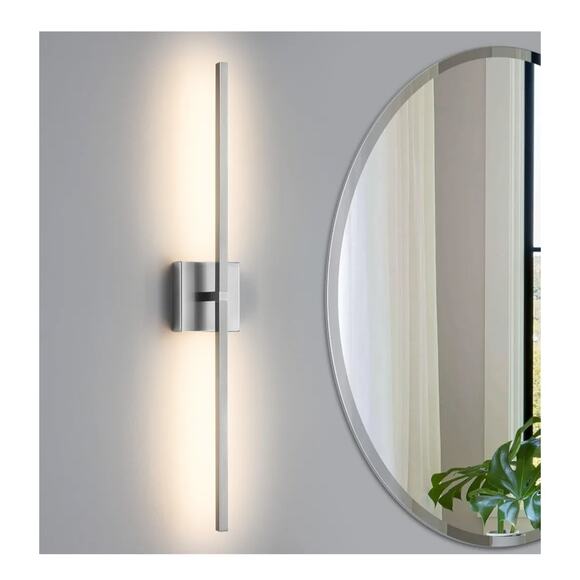 30" Brushed Nickel LED Bathroom Vanity Light Fixture Horizontal or Vertical - Picture 2 of 10
